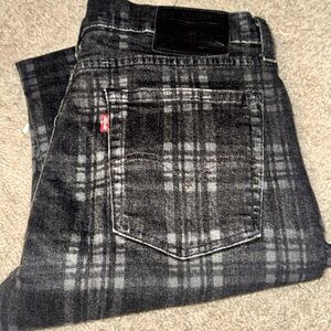 Men's Levi’s Black Plaid Jeans lot 510 skinny size 34/34 excellent condition.